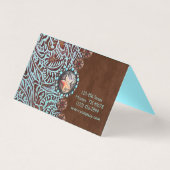 turquoise brown western land met gereedschap kaart (Achterkant)