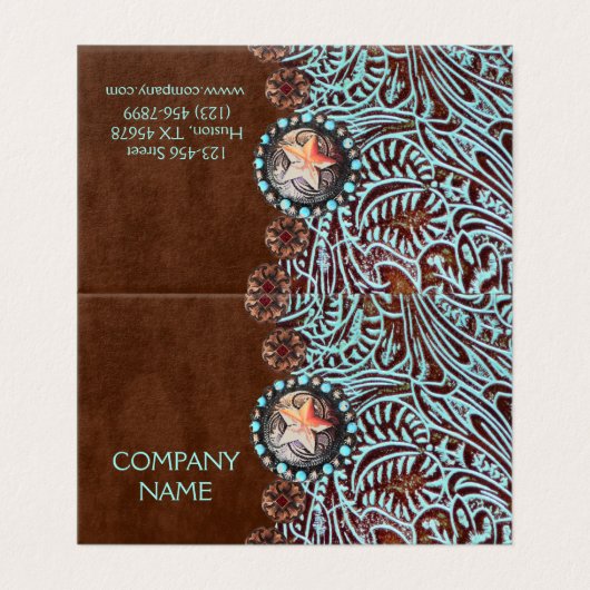 turquoise brown western land met gereedschap kaart (Buitenkant ongevouwen)