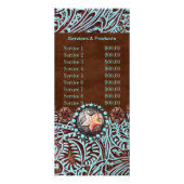 turquoise brown western land met gereedschap reclamekaart (Achterkant)