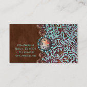 turquoise brown western land met gereedschap visitekaartje (Achterkant)