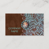 turquoise brown western land met gereedschap visitekaartje (Voorkant)