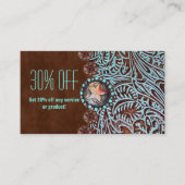 turquoise brown western land met gereedschap visitekaartje (Voorkant)