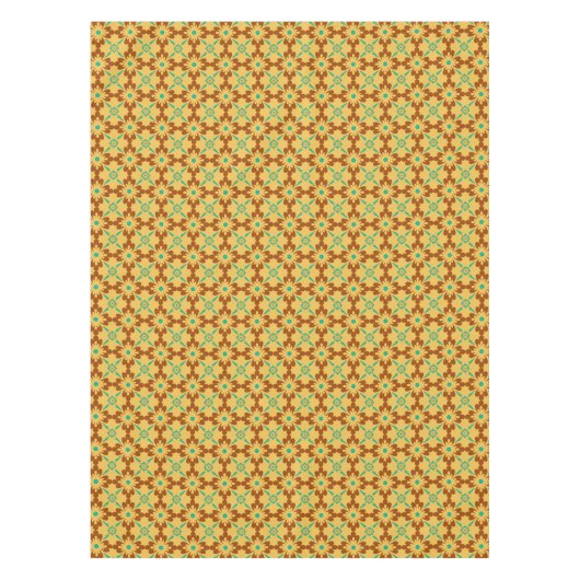 Turquoise Brown Yellow Spanish Tegel Pattern Tafelkleed (Voorkant)