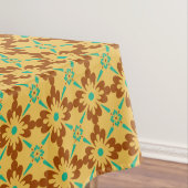 Turquoise Brown Yellow Spanish Tegel Pattern Tafelkleed (Voorbeeld)