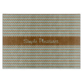 Turquoise Brown Zigzag Pattern Snijplank (Voorkant)