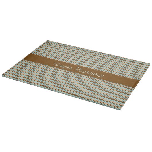 Turquoise Brown Zigzag Pattern Snijplank (Hoek)