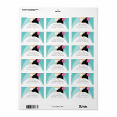 Turquoise bruid & bruidegom retour adreslabel etiket (Full Sheet)