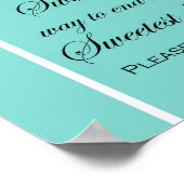 Turquoise Bruids Brunch Bord Aqua Poster (Hoek)
