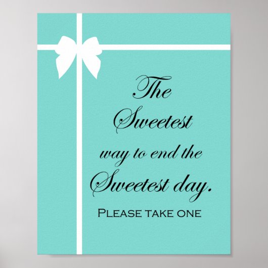 Turquoise Bruids Brunch Bord Aqua Poster (Voorkant)