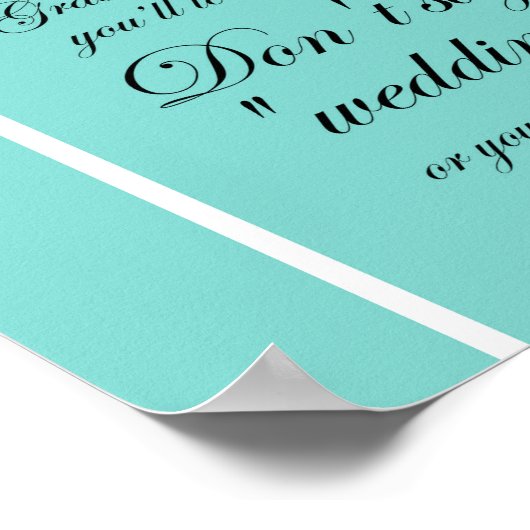 Turquoise Bruids Shower Spelbord Aqua Poster (Hoek)