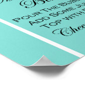Turquoise Bruidsborrel Spelbord Aqua Poster (Hoek)