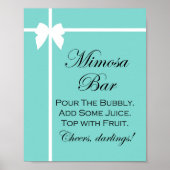 Turquoise Bruidsborrel Spelbord Aqua Poster (Voorkant)