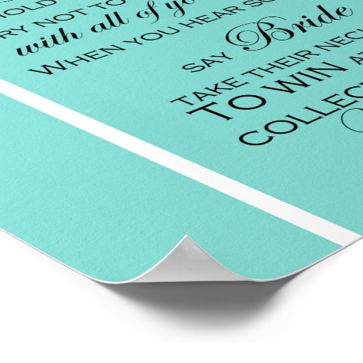 Turquoise Bruidsfeest Spel Bord Aqua Poster (Hoek)