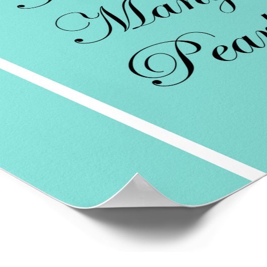 Turquoise Bruidsfeest Spel Bord Aqua Poster (Hoek)