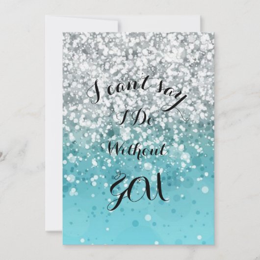 Turquoise bruidsmeisje uitnodiging (Voorkant)