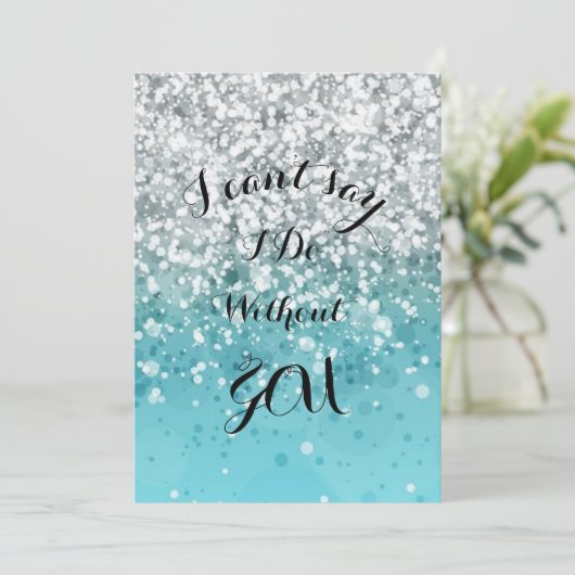 Turquoise bruidsmeisje uitnodiging (Staand voorkant)