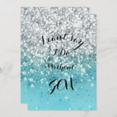 Turquoise bruidsmeisje uitnodiging (Voorkant / Achterkant)