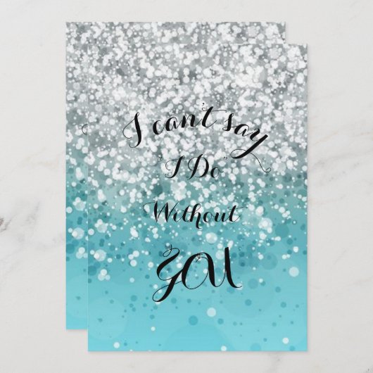 Turquoise bruidsmeisje uitnodiging (Voorkant / Achterkant)