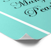 Turquoise Bruiloft Borrelspel Bord Aqua Poster (Hoek)