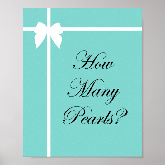 Turquoise Bruiloft Borrelspel Bord Aqua Poster (Voorkant)