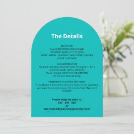 Turquoise bruiloft Details Kaart