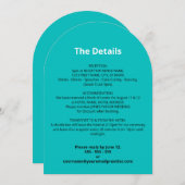 Turquoise bruiloft Details Kaart (Voorkant / Achterkant)