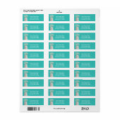 Turquoise Bruiloft Mason Jar & Babys Breath Etiket (Full Sheet)