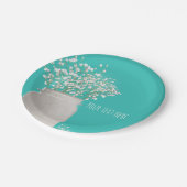 Turquoise Bruiloft Mason Jar & Baby's Breath Papieren Bordje (Gekanteld)