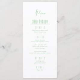 Turquoise bruiloft menu
