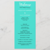 Turquoise bruiloft programma programmakaart (Voorkant)