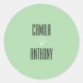 Turquoise bruiloft ronde sticker (Voorkant)