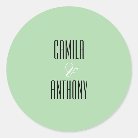 Turquoise bruiloft ronde sticker (Voorkant)