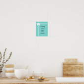 Turquoise Bruiloft Spel Bord Aqua Poster (Keuken)