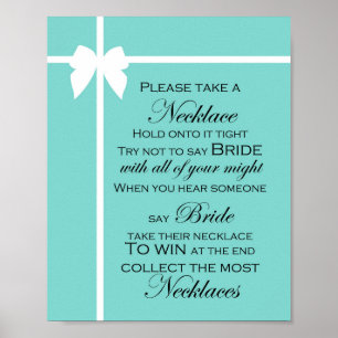 Turquoise Bruiloft Spel Bord Aqua Poster