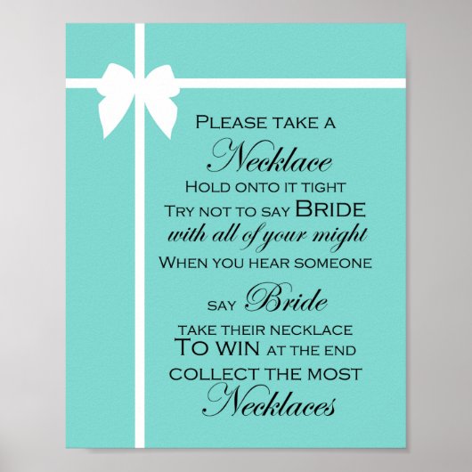 Turquoise Bruiloft Spel Bord Aqua Poster (Voorkant)