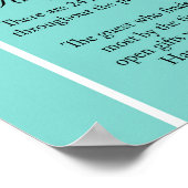 Turquoise Bruiloft Spel Bord Aqua Poster (Hoek)