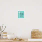 Turquoise Bruiloft Spel Bord Aqua Poster (Keuken)