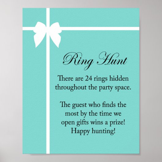 Turquoise Bruiloft Spel Bord Aqua Poster (Voorkant)