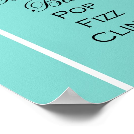 Turquoise Bruiloftfeest Spel Bord Aqua Poster (Hoek)