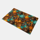 Turquoise Bruin Abstract Fractaal Patroon Deurmat (Schuin)