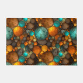 Turquoise Bruin Abstract Fractaal Patroon Deurmat (Voorkant)