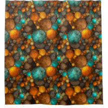 Turquoise Bruin Abstract Fractaal Patroon