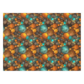 Turquoise Bruin Abstract Fractal Patroon Tafelkleed (Voorkant (Horizontaal))