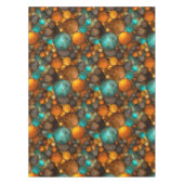Turquoise Bruin Abstract Fractal Patroon Tafelkleed (Voorkant)