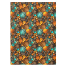 Turquoise Bruin Abstract Fractal Patroon