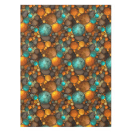 Turquoise Bruin Abstract Fractal Patroon Tafelkleed