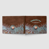 turquoise bruin cowboy land western bruiloft gastenboek (Volledig)