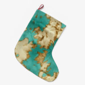 Turquoise bruin crème dierlijk Koeienhuid Western Grote Kerstsok (Voorkant (Hangend))