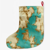 Turquoise bruin crème dierlijk Koeienhuid Western Grote Kerstsok (Achterkant)