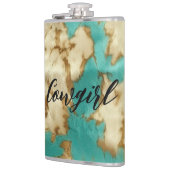 Turquoise bruin crème dierlijk Koeienhuid Western Heupfles (Links)